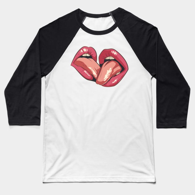 lips Baseball T-Shirt by Sauher